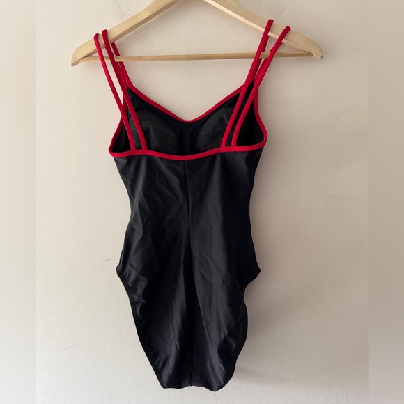 Anne Cole Collection Black One Piece Swimsuit Red Straps Style 75012F1 - Picture 3 of 6